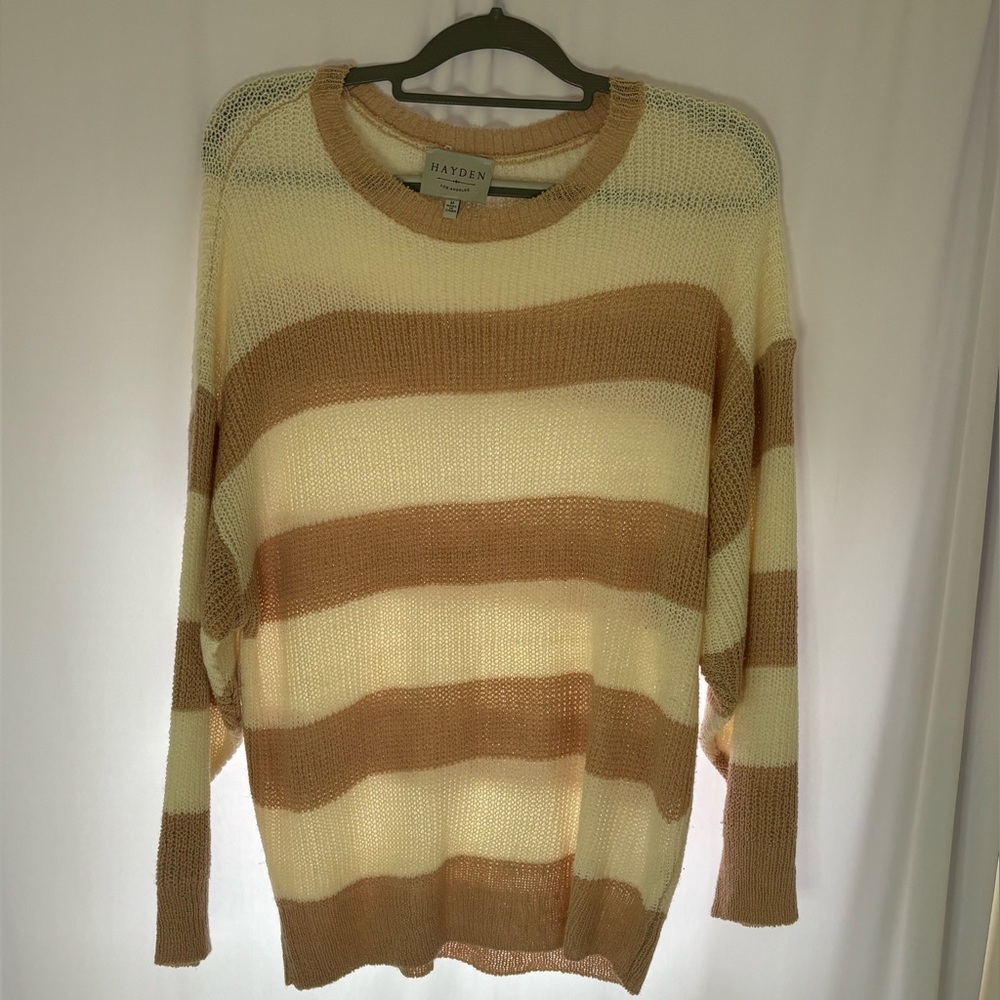 Light pink and cream lightweight sweater